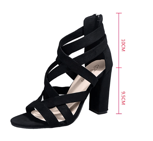 WOMEN'S GLADIATOR BLOCK HEEL SANDALS - Zarino Newstyle