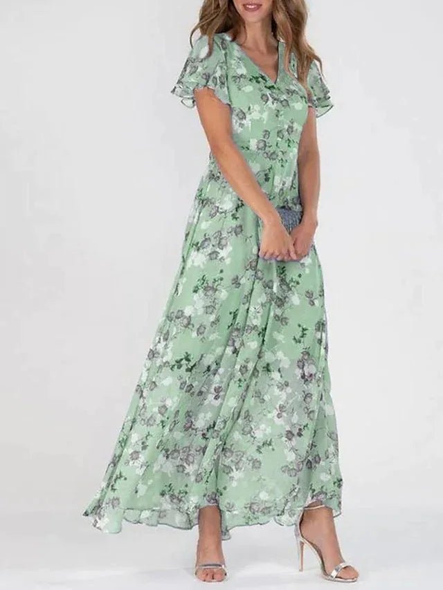 WOMEN'S GLAMOROUS FLORAL SUMMER MIDI DRESS - Zarino Newstyle