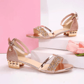 WOMEN'S GLITTER STRAP BLOCK HEEL SANDALS - Zarino Newstyle