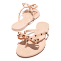 WOMEN'S GOLD STUDDED BOW SUMMER FLIP FLOPS - Zarino Newstyle
