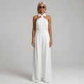 WOMEN'S HALTER NECK DRAPED WIDE LEG SUMMER JUMPSUIT - Zarino Newstyle