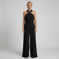 WOMEN'S HALTER NECK DRAPED WIDE LEG SUMMER JUMPSUIT - Zarino Newstyle