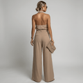 WOMEN'S HALTER NECK DRAPED WIDE LEG SUMMER JUMPSUIT - Zarino Newstyle