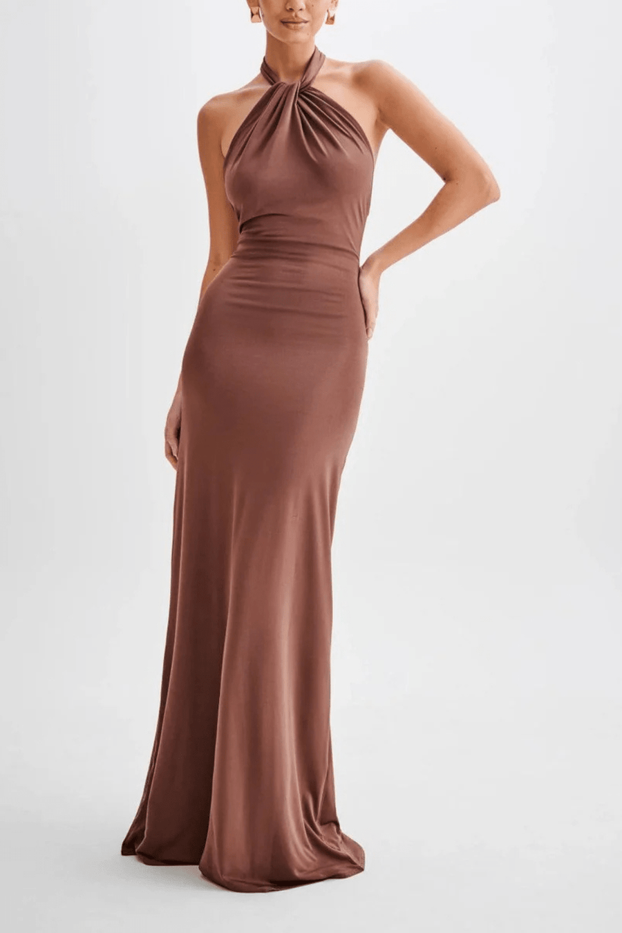 WOMEN'S HALTER NECK OPEN BACK BODYCON MAXI DRESS - Zarino Newstyle