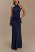 WOMEN'S HALTER NECK OPEN BACK BODYCON MAXI DRESS - Zarino Newstyle