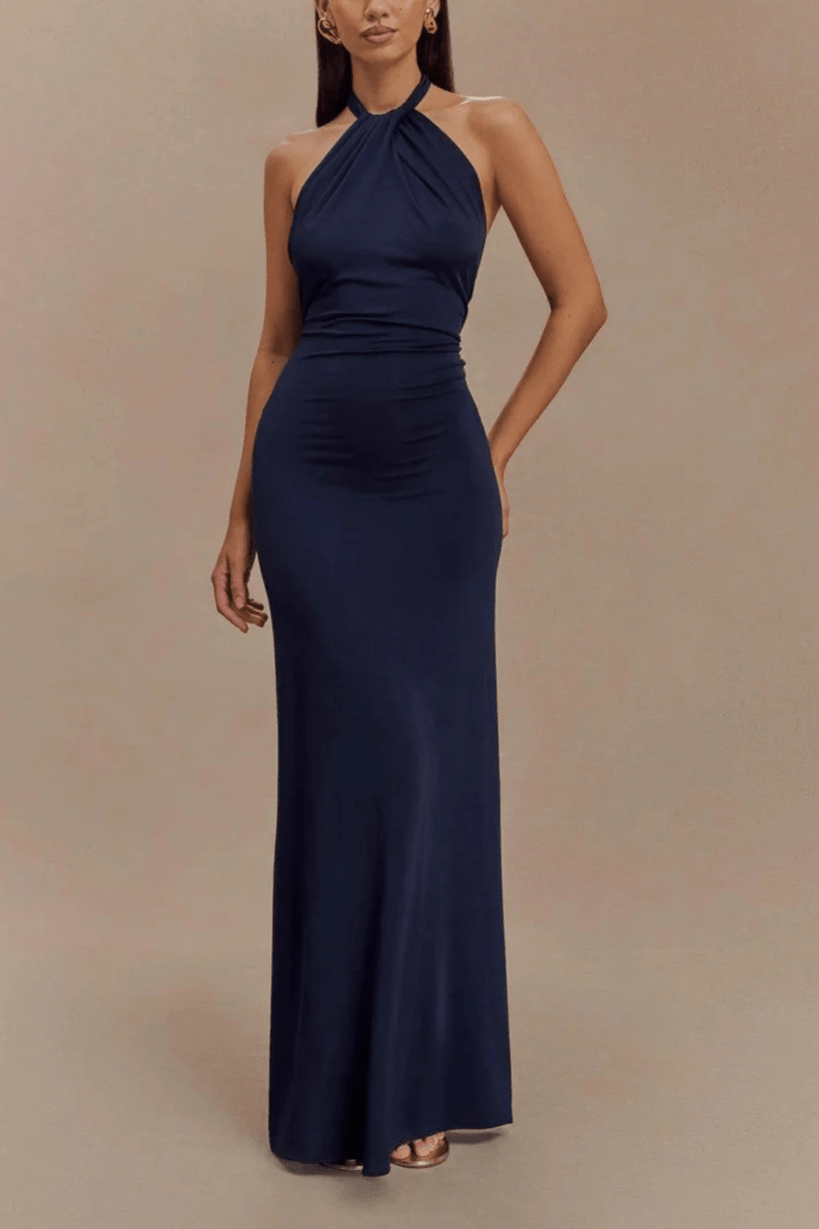 WOMEN'S HALTER NECK OPEN BACK BODYCON MAXI DRESS - Zarino Newstyle