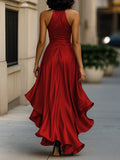 WOMEN'S HALTER NECK RUFFLE WRAP GOWN - Zarino Newstyle