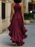 WOMEN'S HALTER NECK RUFFLE WRAP GOWN - Zarino Newstyle