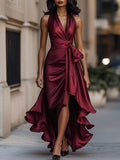 WOMEN'S HALTER NECK RUFFLE WRAP GOWN - Zarino Newstyle
