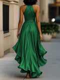 WOMEN'S HALTER NECK RUFFLE WRAP GOWN - Zarino Newstyle