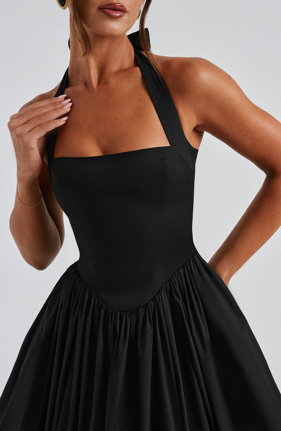 WOMEN'S HALTER NECK WEDDING GUEST SUMMER MIDI DRESS - Zarino Newstyle