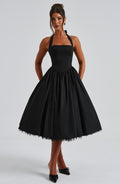 WOMEN'S HALTER NECK WEDDING GUEST SUMMER MIDI DRESS - Zarino Newstyle