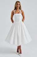 WOMEN'S HALTER NECK WEDDING GUEST SUMMER MIDI DRESS - Zarino Newstyle