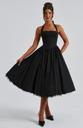 WOMEN'S HALTER NECK WEDDING GUEST SUMMER MIDI DRESS - Zarino Newstyle