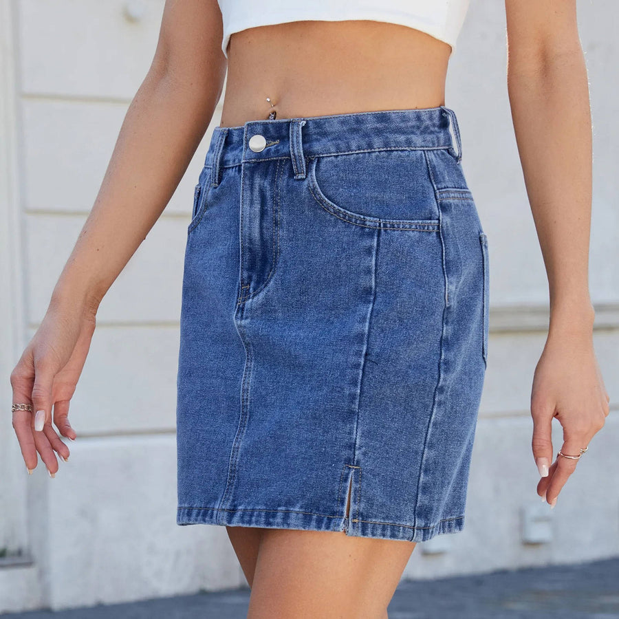 WOMEN'S HIGH RISE SUMMER DENIM MINI SKIRT - Zarino Newstyle