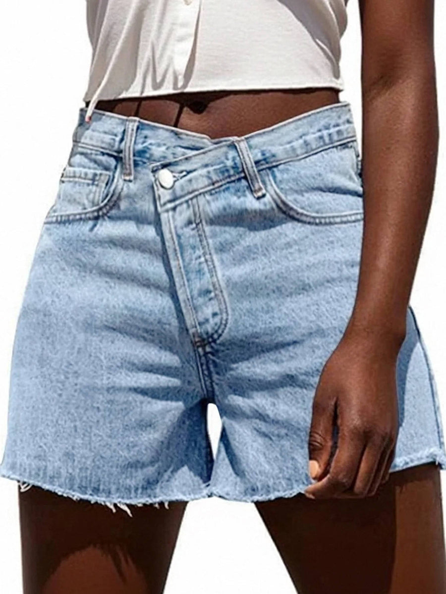 WOMEN'S HIGH WAIST SUMMER DENIM SKORT - Zarino Newstyle