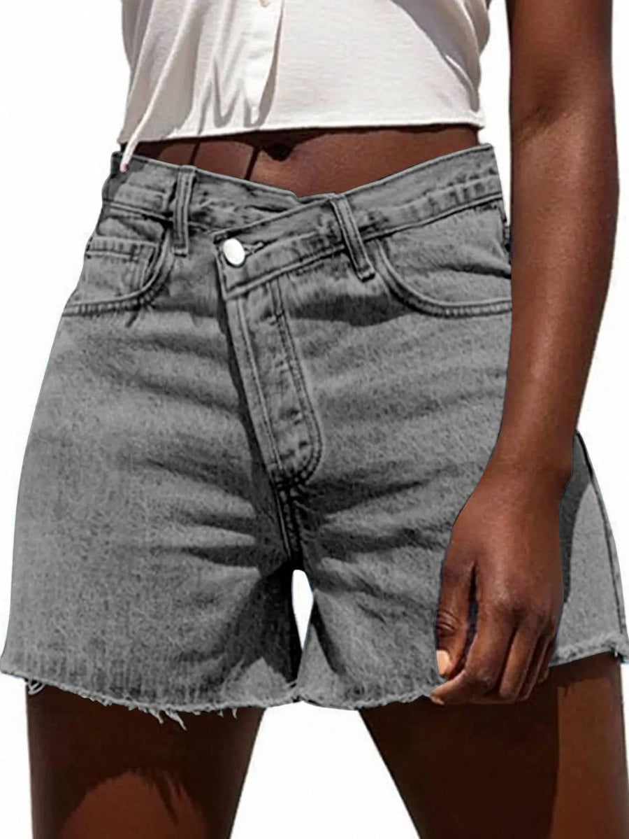 WOMEN'S HIGH WAIST SUMMER DENIM SKORT - Zarino Newstyle