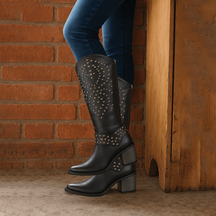 WOMEN'S KNEE HIGH WESTERN COWBOY BOOTS - Zarino Newstyle