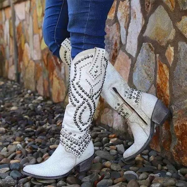 WOMEN'S KNEE HIGH WESTERN COWBOY BOOTS - Zarino Newstyle