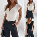 WOMEN'S LACE FLUTTER SLEEVE SUMMER TOP - Zarino Newstyle