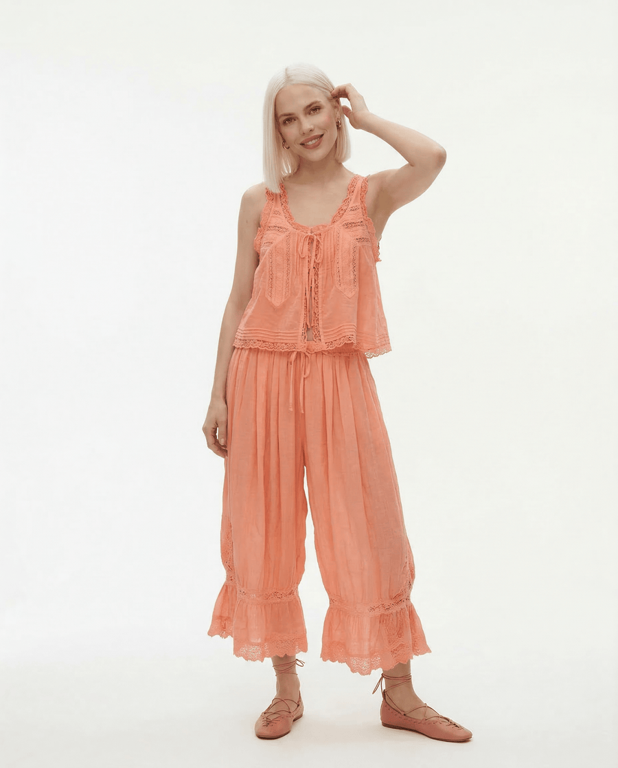 WOMEN'S LACE TRIM SUMMER TWO - PIECE SET - Zarino Newstyle