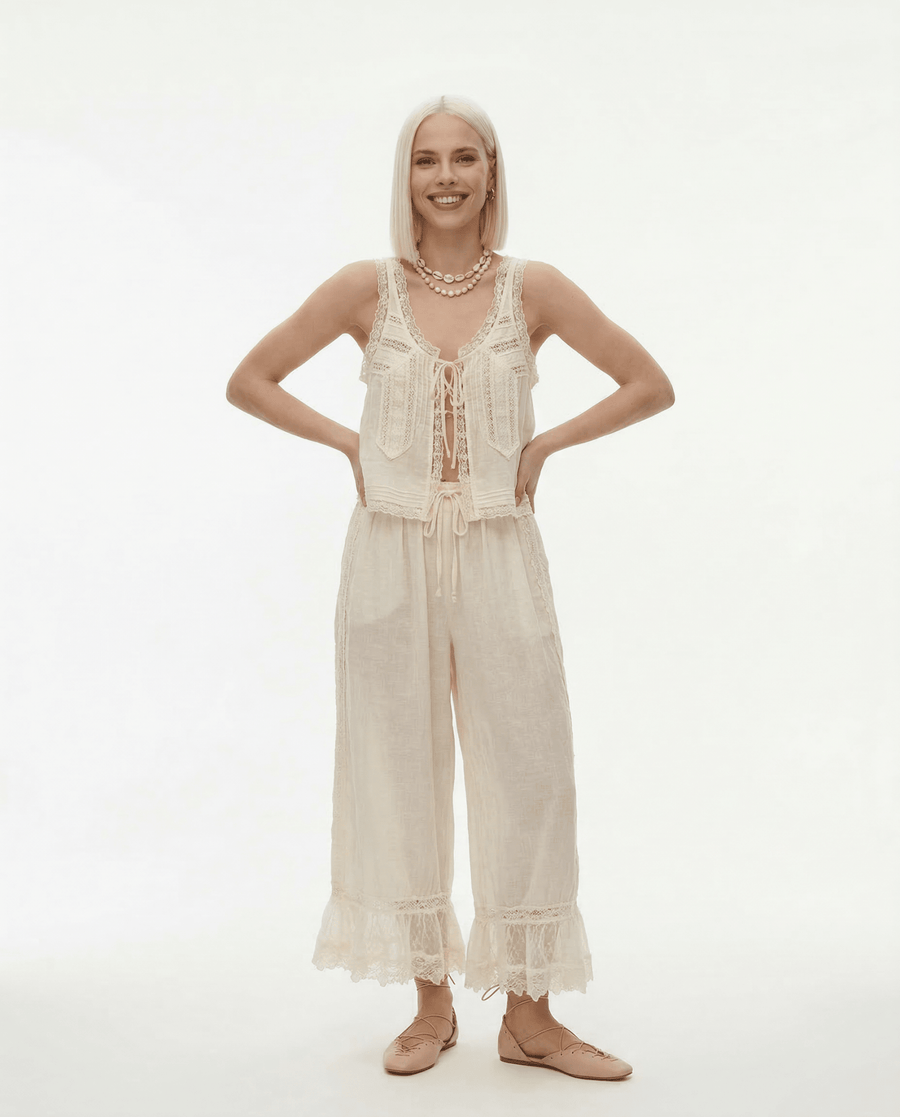 WOMEN'S LACE TRIM SUMMER TWO - PIECE SET - Zarino Newstyle