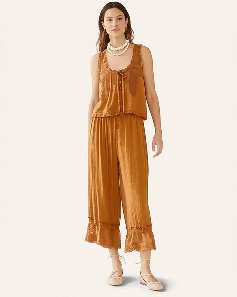 WOMEN'S LACE TRIM SUMMER TWO - PIECE SET - Zarino Newstyle
