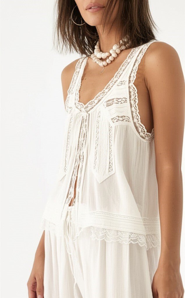 WOMEN'S LACE TRIM SUMMER TWO - PIECE SET - Zarino Newstyle