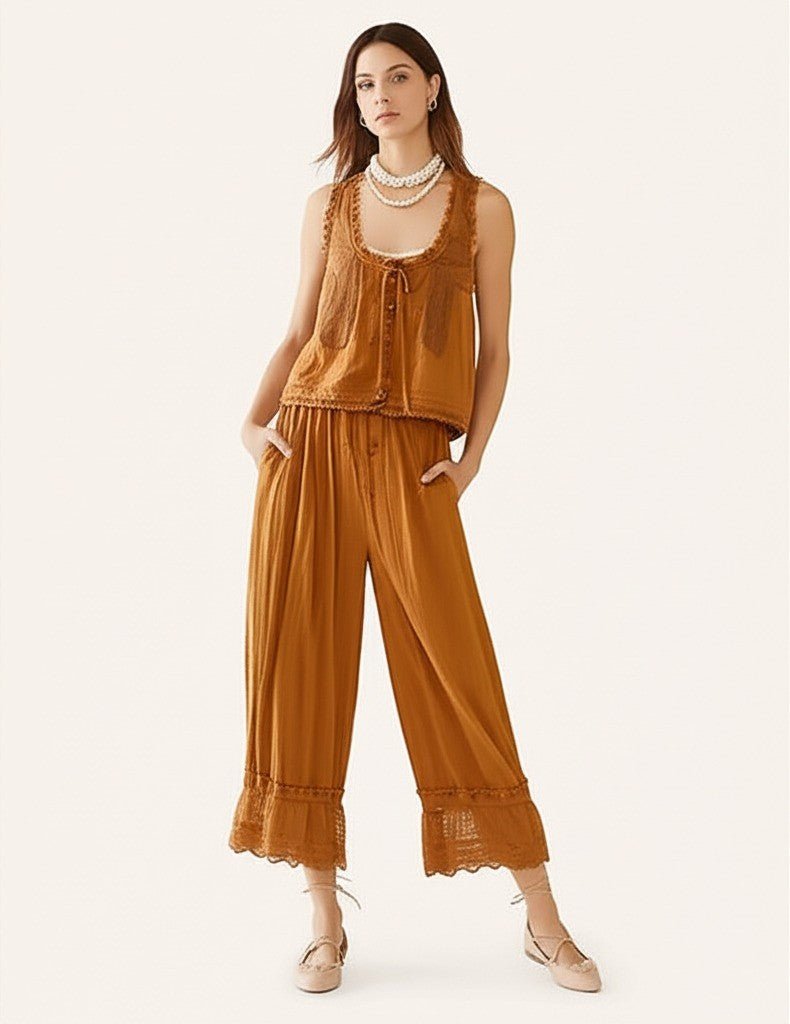 WOMEN'S LACE TRIM SUMMER TWO - PIECE SET - Zarino Newstyle