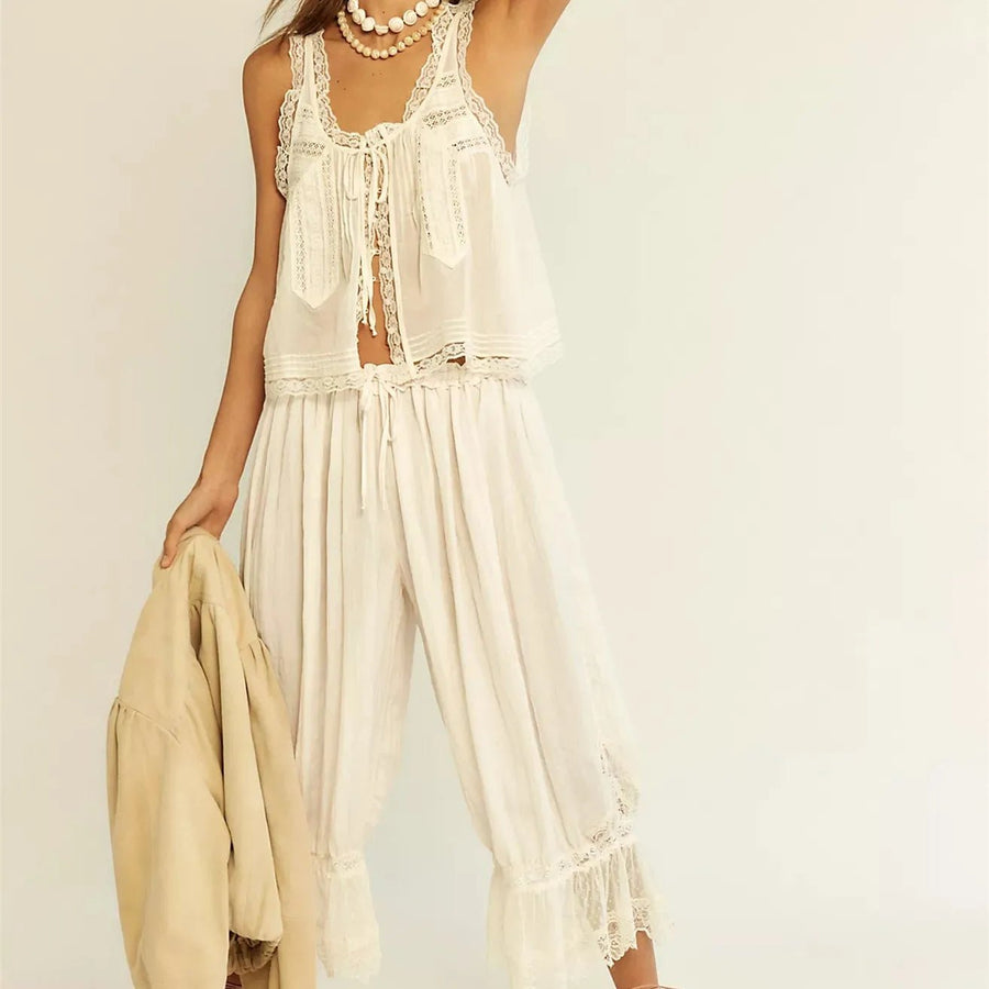 WOMEN'S LACE TRIM SUMMER TWO - PIECE SET - Zarino Newstyle