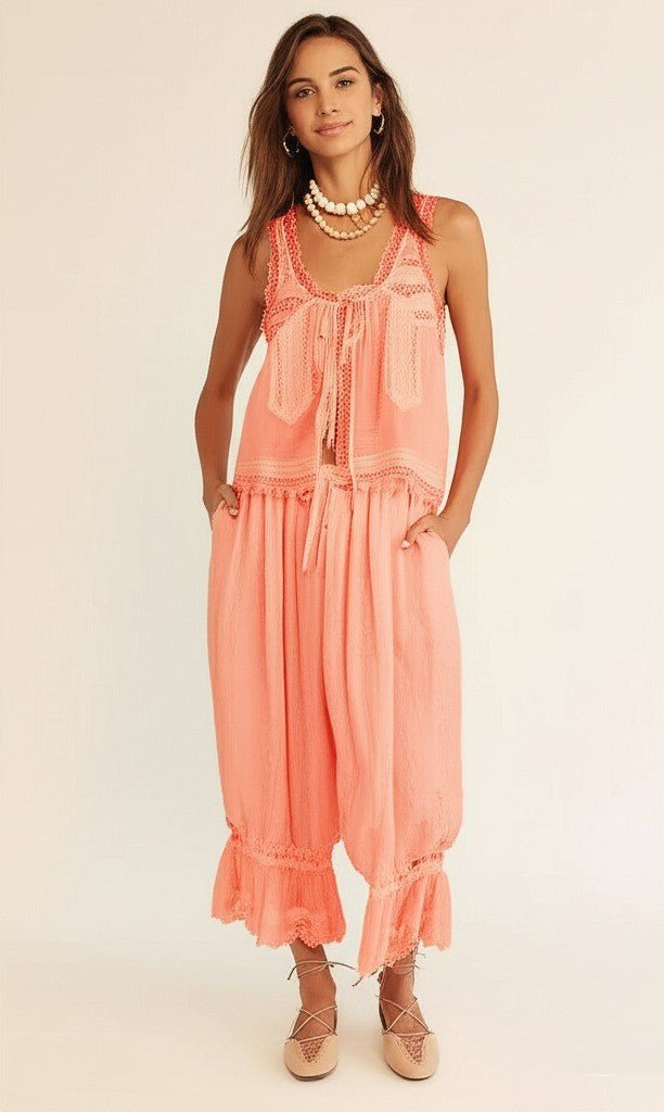 WOMEN'S LACE TRIM SUMMER TWO - PIECE SET - Zarino Newstyle