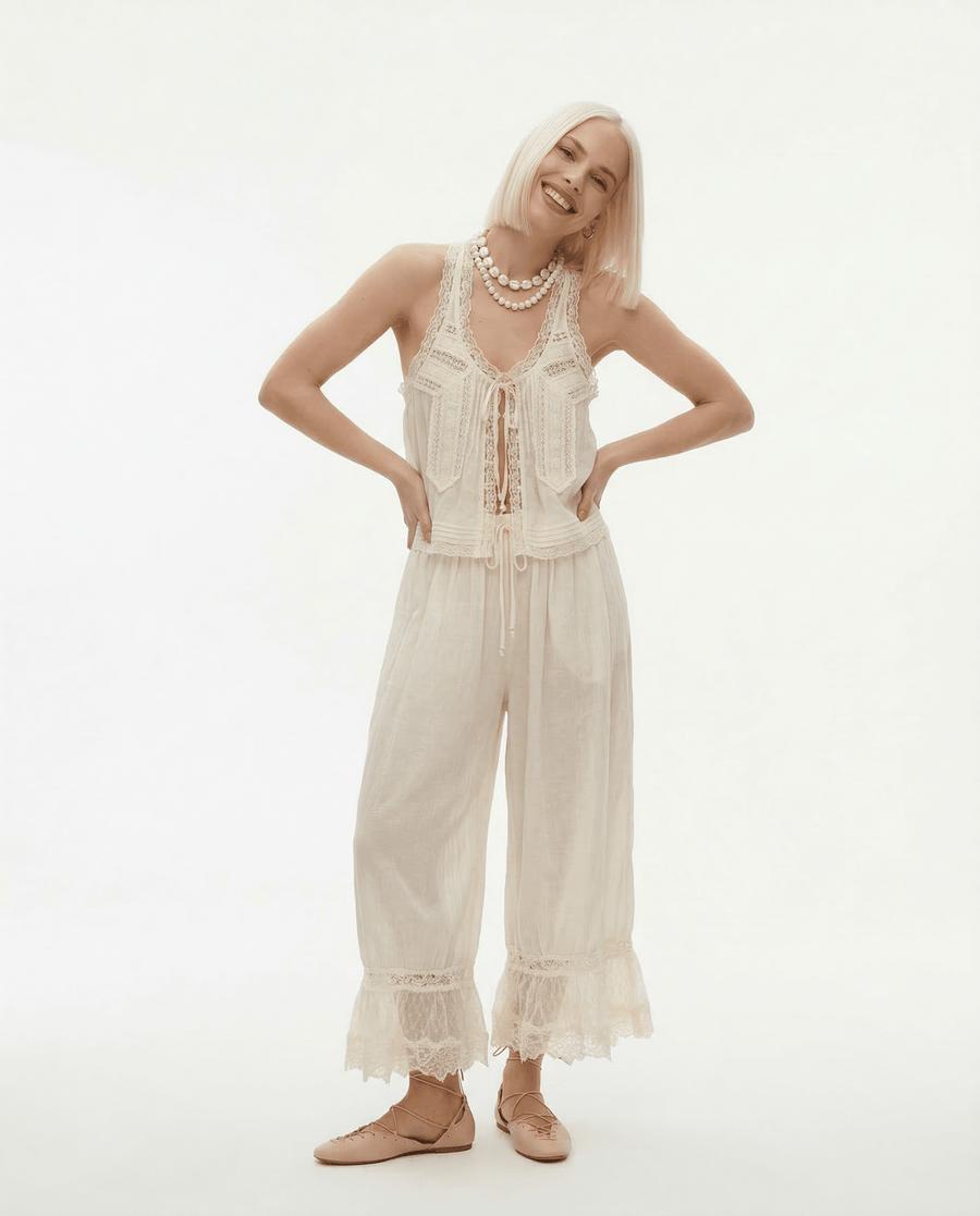 WOMEN'S LACE TRIM SUMMER TWO - PIECE SET - Zarino Newstyle