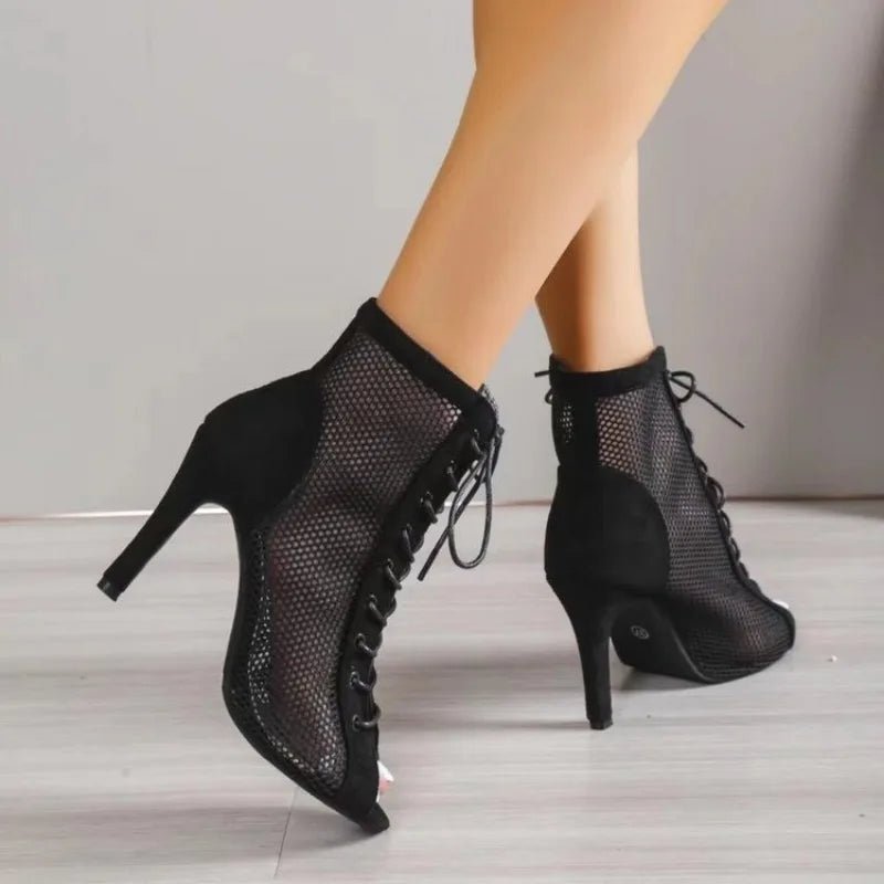 WOMEN'S LACE - UP STILETTO HEEL SANDALS - Zarino Newstyle
