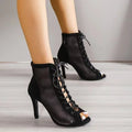 WOMEN'S LACE - UP STILETTO HEEL SANDALS - Zarino Newstyle