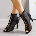 WOMEN'S LACE - UP STILETTO HEEL SANDALS - Zarino Newstyle