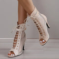 WOMEN'S LACE - UP STILETTO HEEL SANDALS - Zarino Newstyle