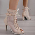 WOMEN'S LACE - UP STILETTO HEEL SANDALS - Zarino Newstyle