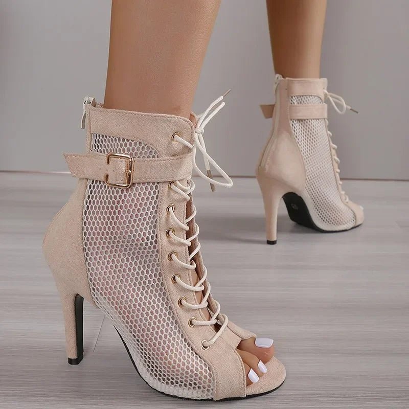 WOMEN'S LACE - UP STILETTO HEEL SANDALS - Zarino Newstyle