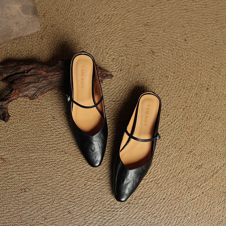 WOMEN'S LEATHER MULES - Zarino Newstyle