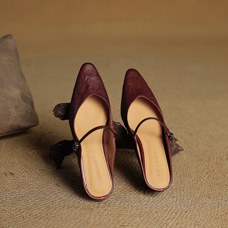 WOMEN'S LEATHER MULES - Zarino Newstyle