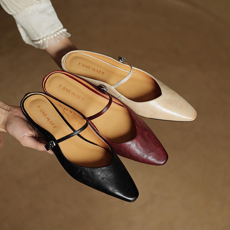 WOMEN'S LEATHER MULES - Zarino Newstyle