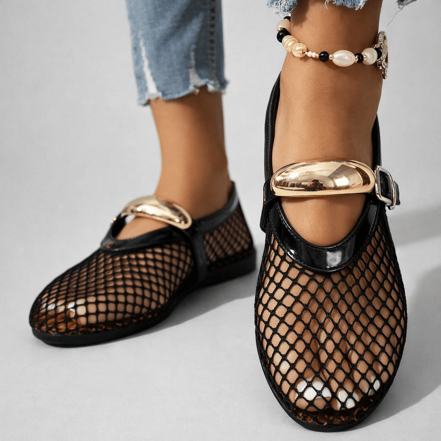WOMEN'S MESH MARY JANE FLATS - Zarino Newstyle