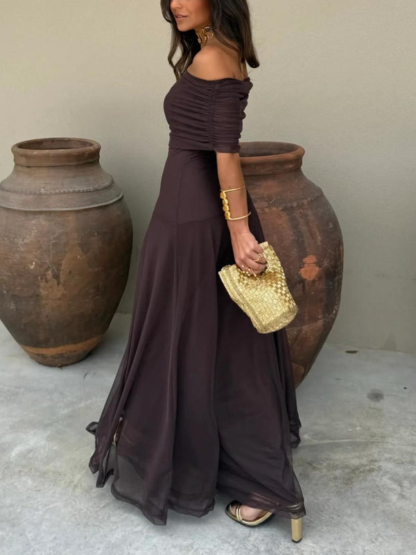 WOMEN'S OFF SHOULDER SUMMER MAXI DRESS