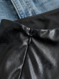 WOMEN'S ONE SHOULDER FAUX LEATHER ASYMMETRIC TOP - Zarino Newstyle