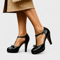 WOMEN'S ORTHOPEDIC ANKLE STRAP BLOCK HEEL COURT SHOES - Zarino Newstyle