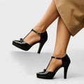 WOMEN'S ORTHOPEDIC ANKLE STRAP BLOCK HEEL COURT SHOES - Zarino Newstyle