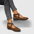 WOMEN'S ORTHOPEDIC CROSS STRAP FLAT SHOES ELEGANT COMFORT - Zarino Newstyle