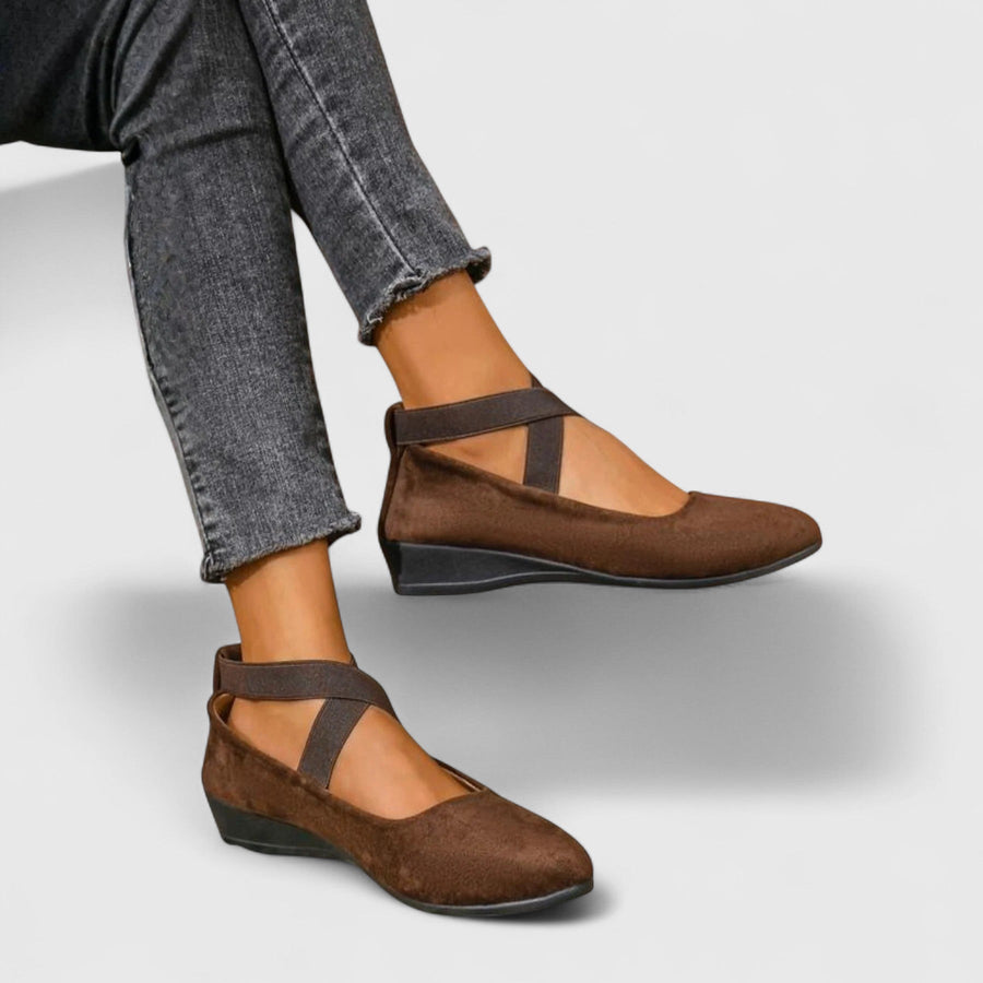 WOMEN'S ORTHOPEDIC CROSS STRAP FLAT SHOES ELEGANT COMFORT - Zarino Newstyle