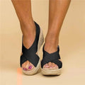 WOMEN'S ORTHOPEDIC ESPADRILLE WEDGE SANDALS CROSS STRAP - Zarino Newstyle