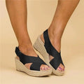 WOMEN'S ORTHOPEDIC ESPADRILLE WEDGE SANDALS CROSS STRAP - Zarino Newstyle
